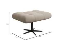 Designer Sofa-Sessel Aurelio inkl. Beistellhocker in Stoff