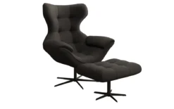 Designer Sofa-Sessel Aurelio inkl. Beistellhocker in Stoff