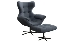 Designer Sofa-Sessel Aurelio inkl. Beistellhocker in Stoff