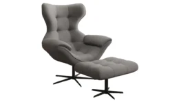 Designer Sofa-Sessel Aurelio inkl. Beistellhocker in Stoff