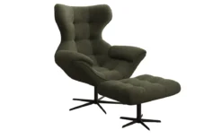 Designer Sofa-Sessel Aurelio inkl. Beistellhocker in Bouclé
