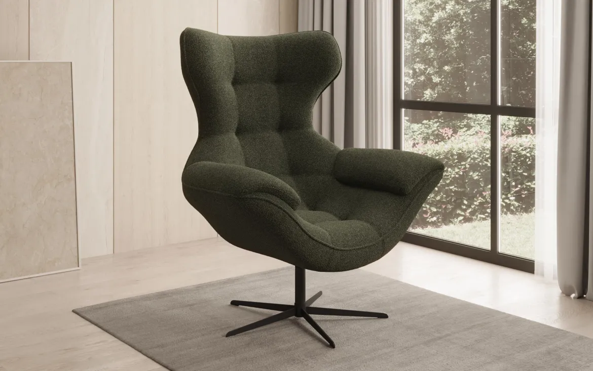 Designer Sofa-Sessel Aurelio in Bouclé