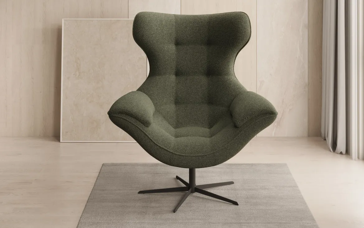 Designer Sofa-Sessel Aurelio in Bouclé