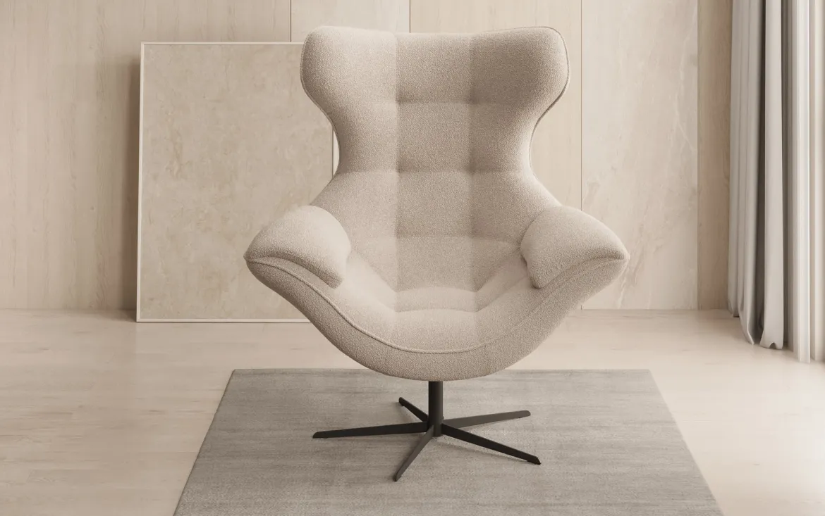 Designer Sofa-Sessel Aurelio in Bouclé