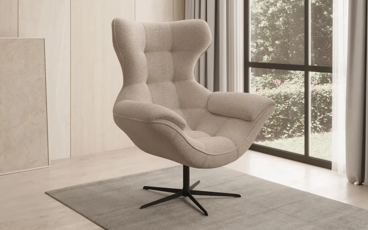 Designer Sofa-Sessel Aurelio in Bouclé
