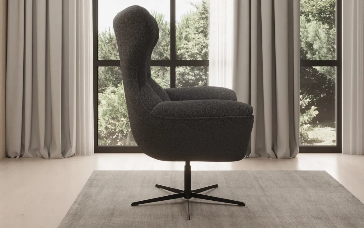 Designer Sofa-Sessel Aurelio in Bouclé
