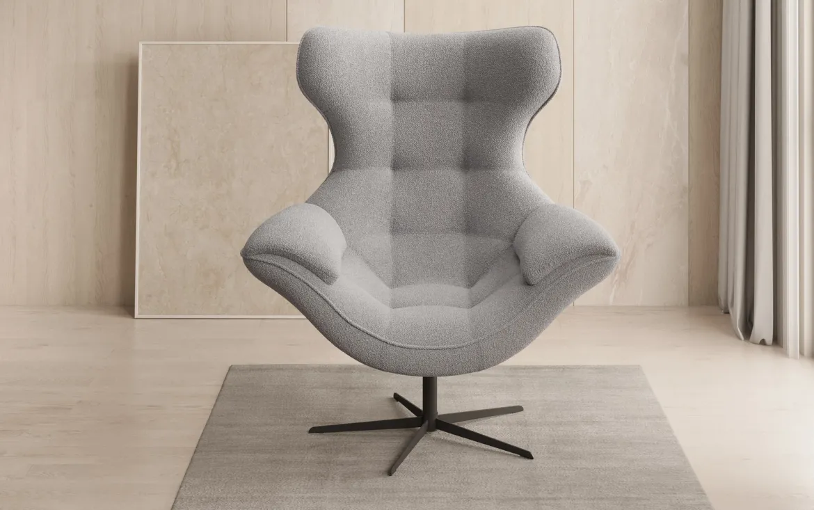 Designer Sofa-Sessel Aurelio in Bouclé