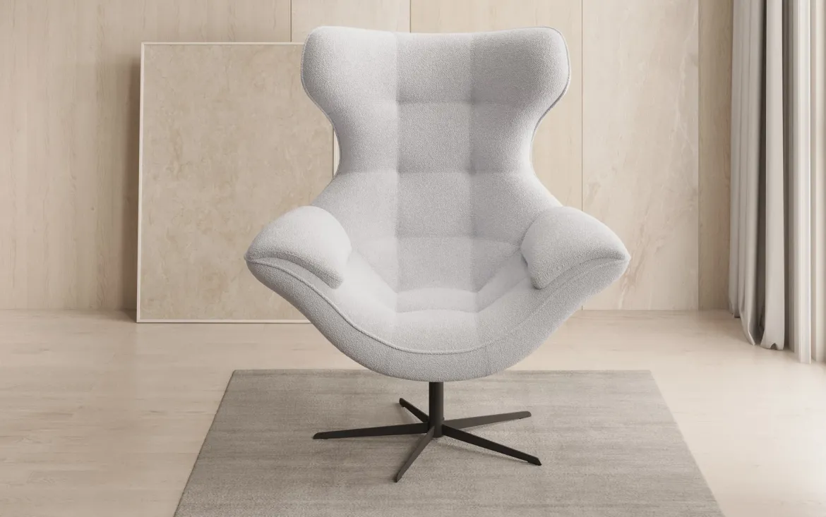 Designer Sofa-Sessel Aurelio in Bouclé