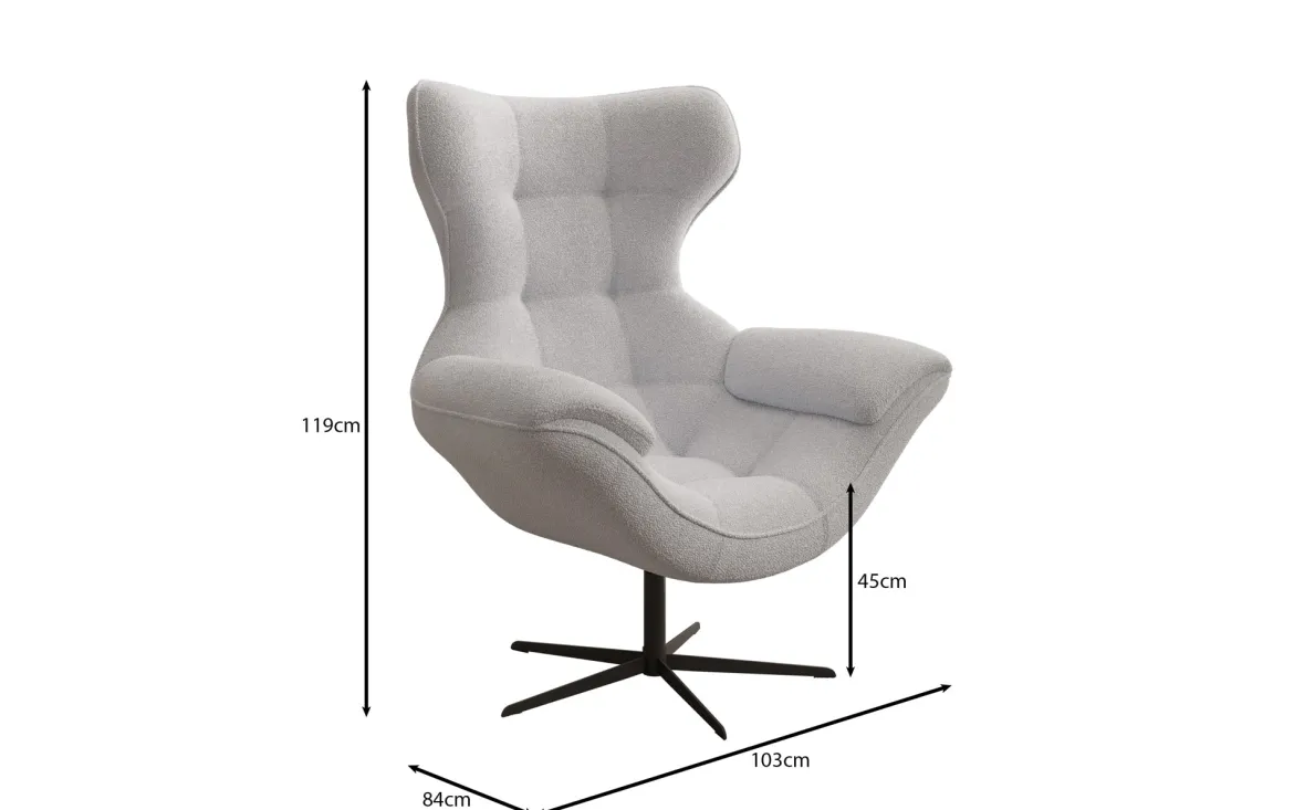 Designer Sofa-Sessel Aurelio in Bouclé