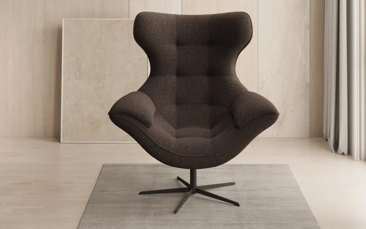 Designer Sofa-Sessel Aurelio in Bouclé