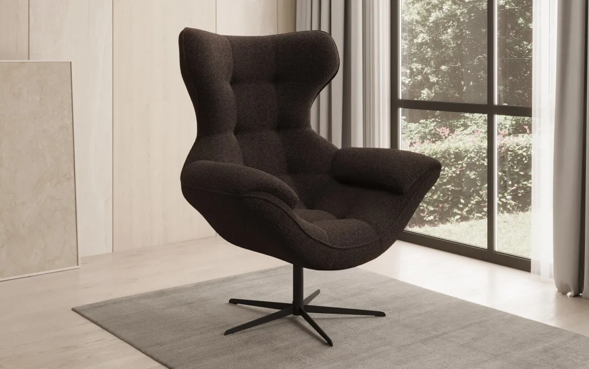 Designer Sofa-Sessel Aurelio in Bouclé