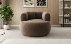 Designer Sofa-Sessel Bao in Strukturstoff - 360°-Drehfunktion