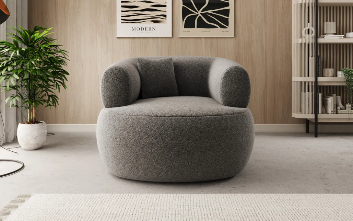 Designer Sofa-Sessel Bao in Strukturstoff - 360°-Drehfunktion