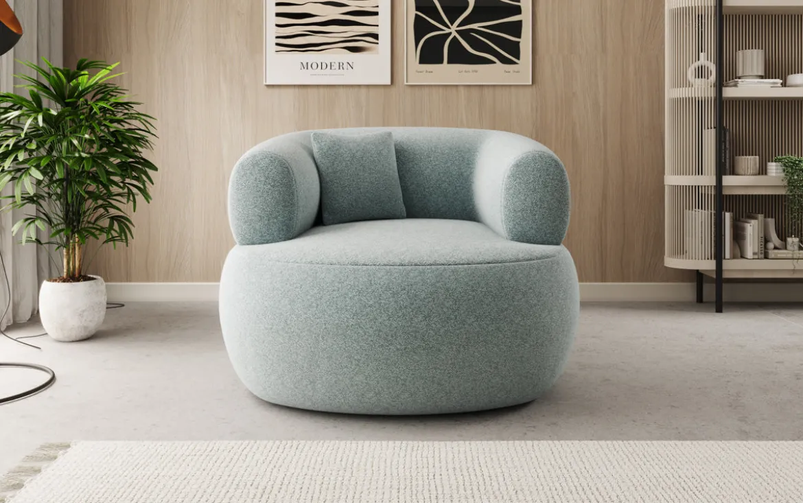 Designer Sofa-Sessel Bao in Strukturstoff - 360°-Drehfunktion