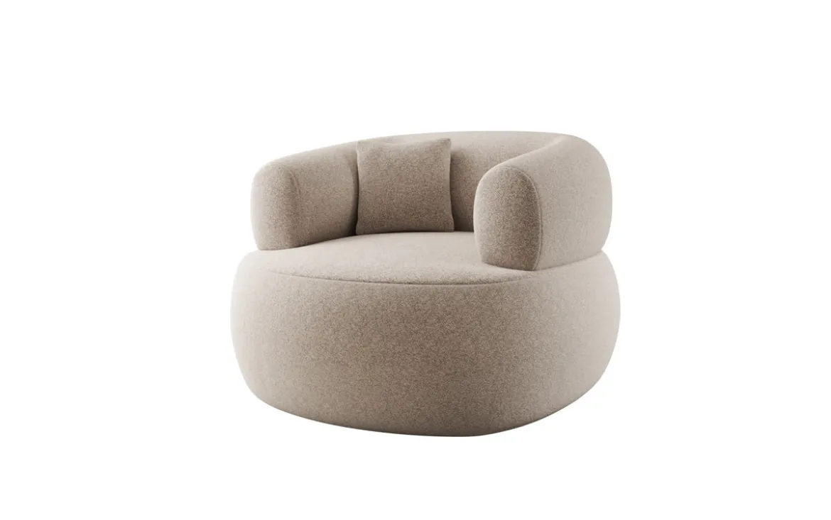 Designer Sofa-Sessel Bao in Strukturstoff - 360°-Drehfunktion