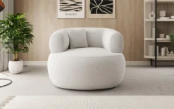 Designer Sofa-Sessel Bao in Strukturstoff - 360°-Drehfunktion