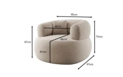 Designer Sofa-Sessel Bao in Strukturstoff - 360°-Drehfunktion