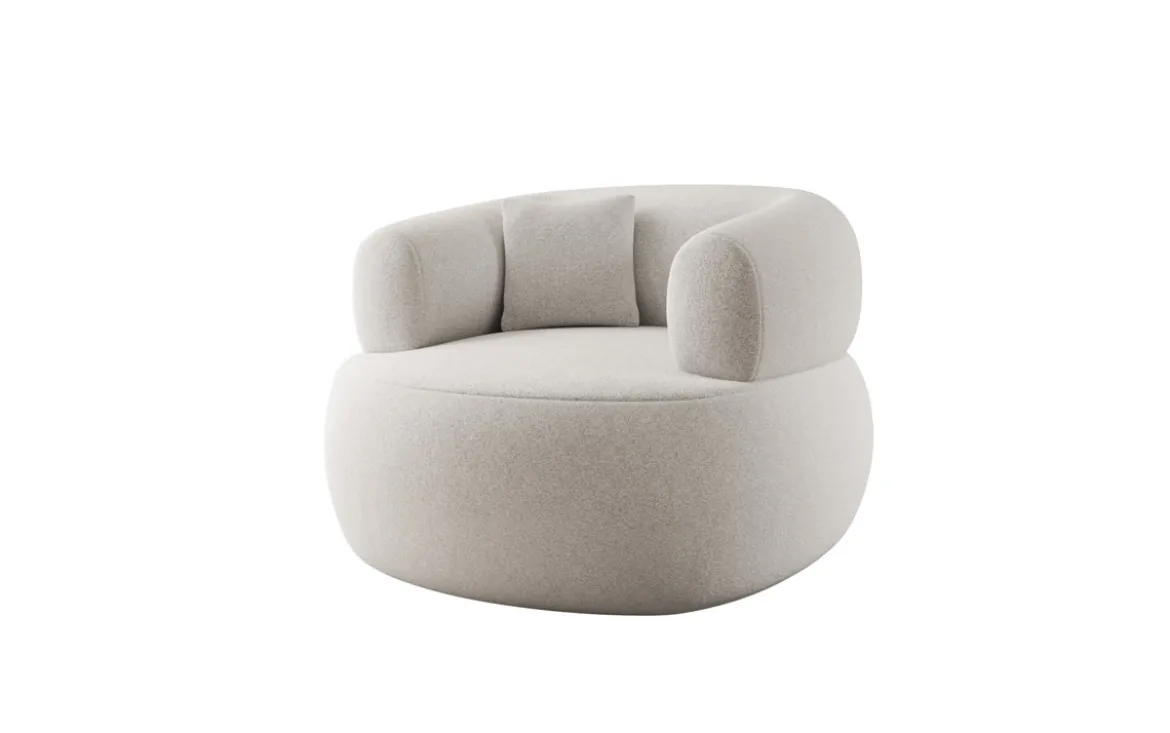 Designer Sofa-Sessel Bao in Strukturstoff - 360°-Drehfunktion