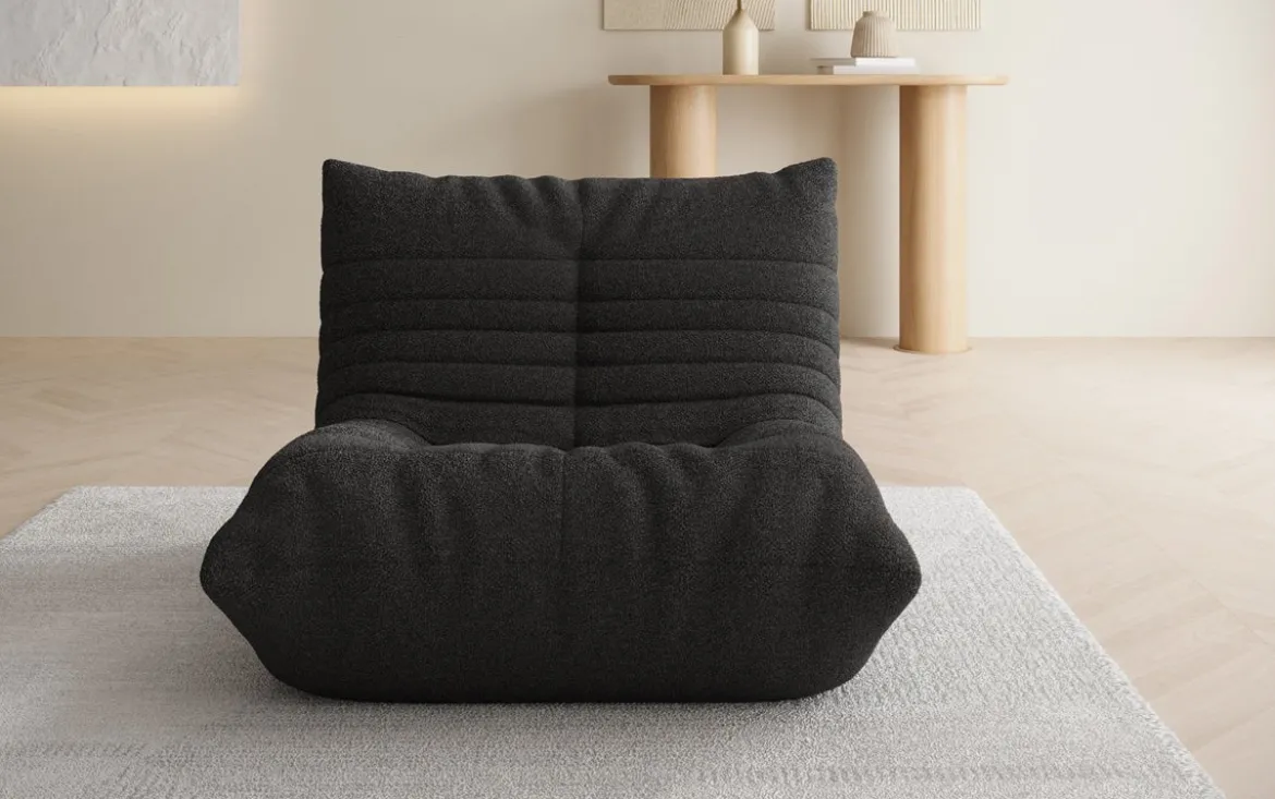 Designer Sofa-Sessel Calmo in Teddy Bouclé
