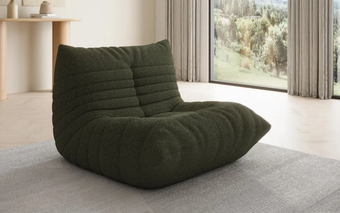 Designer Sofa-Sessel Calmo in Teddy Bouclé