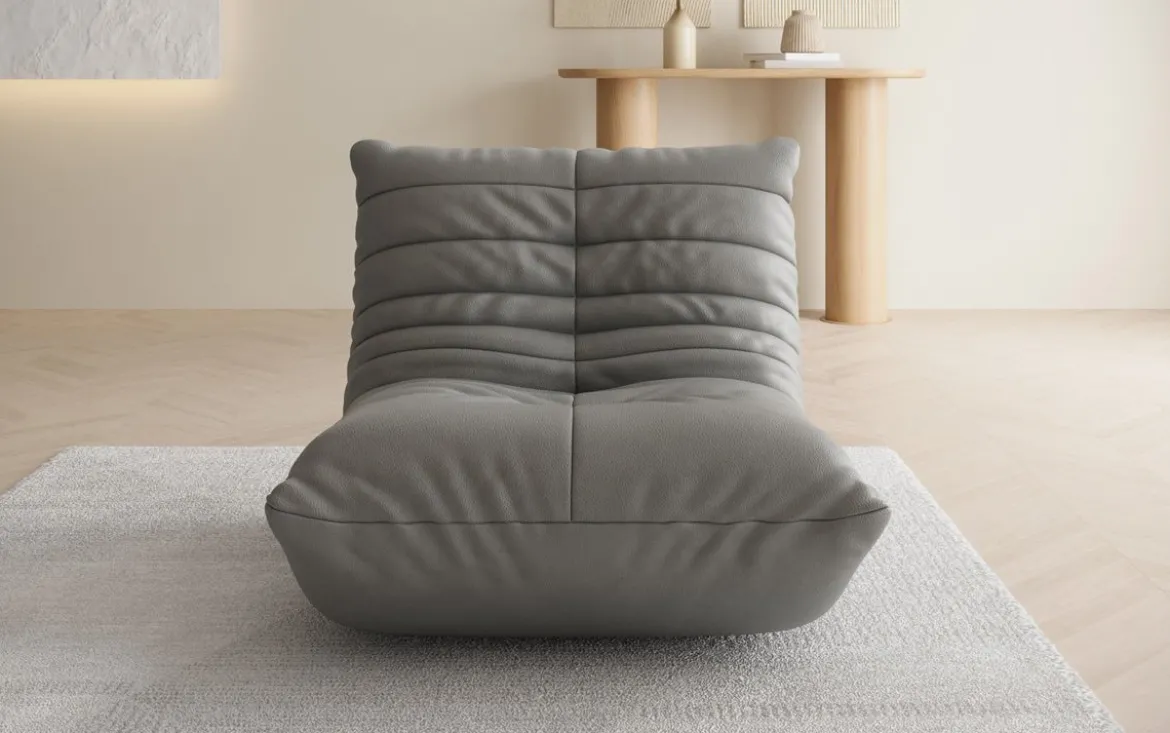 Designer Sofa-Sessel Calmo in Echtleder