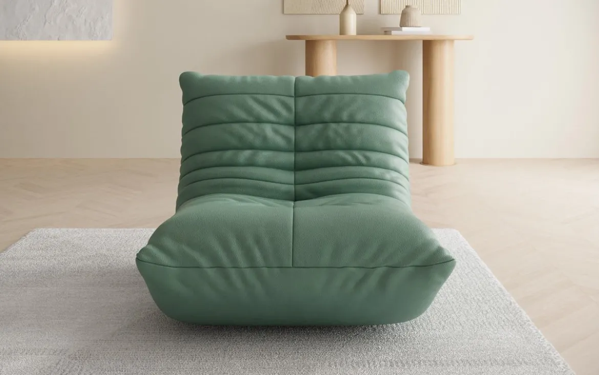 Designer Sofa-Sessel Calmo in Echtleder