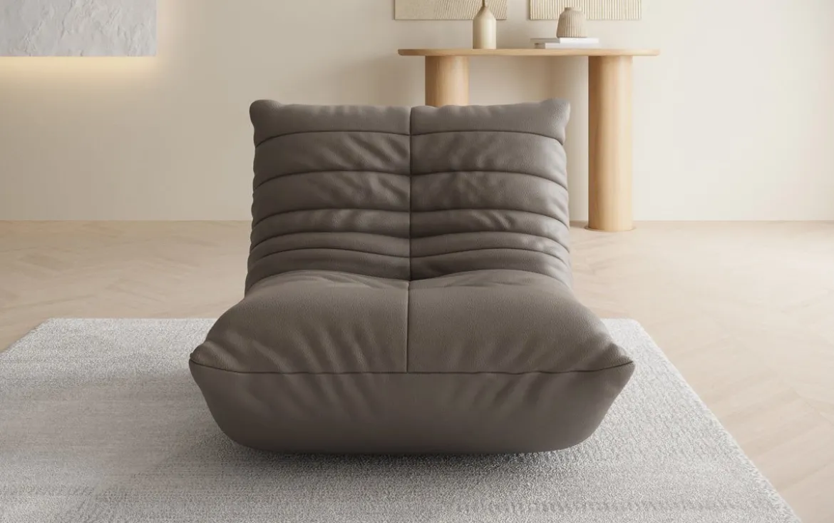 Designer Sofa-Sessel Calmo in Echtleder