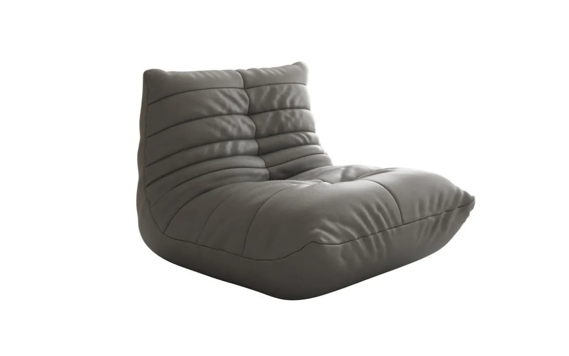 Designer Sofa-Sessel Calmo in Echtleder