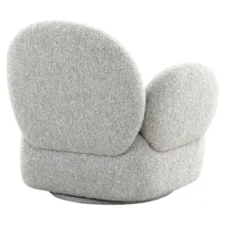 Designer Sofa-Sessel Fermo mit Drehfunktion in Grau Bouclé
