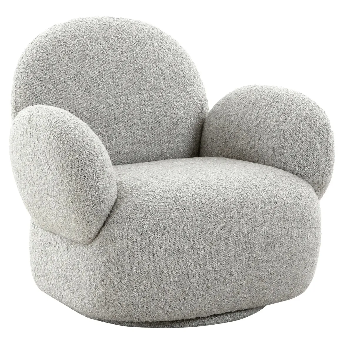 Designer Sofa-Sessel Fermo mit Drehfunktion in Grau Bouclé