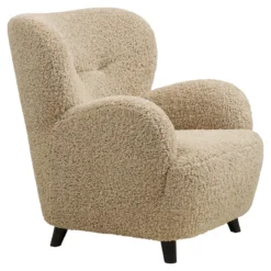 Designer Sofa-Sessel Hudson in Beige Bouclé