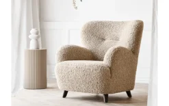 Designer Sofa-Sessel Hudson in Beige Bouclé