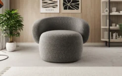 Designer Sofa-Sessel Kai in Strukturstoff - 360°-Drehfunktion