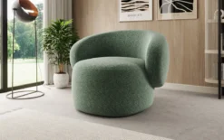 Designer Sofa-Sessel Kai in Strukturstoff - 360°-Drehfunktion