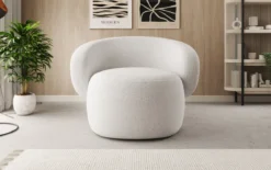 Designer Sofa-Sessel Kai in Strukturstoff - 360°-Drehfunktion