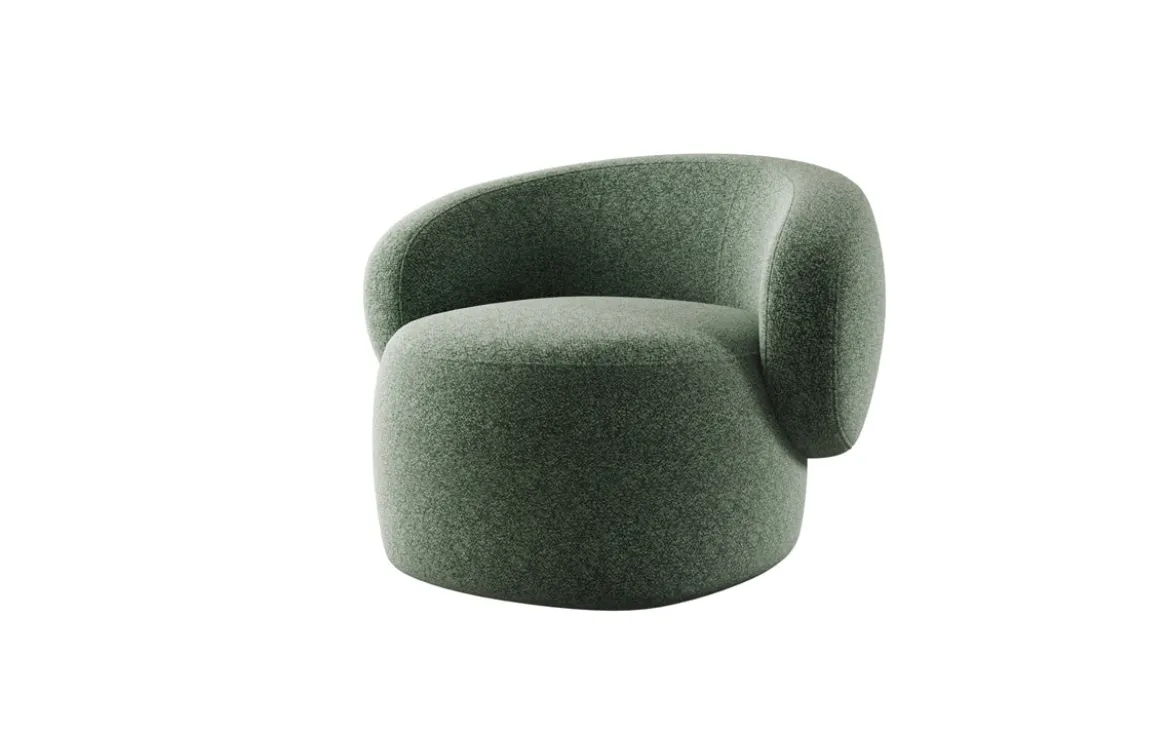 Designer Sofa-Sessel Kai in Strukturstoff - 360°-Drehfunktion