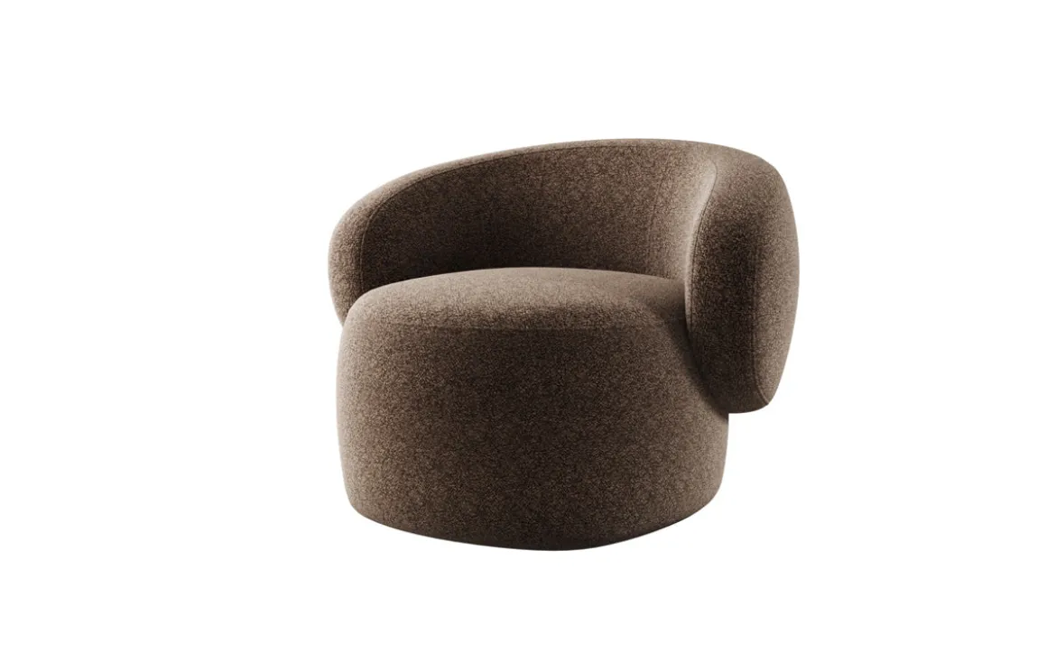 Designer Sofa-Sessel Kai in Strukturstoff - 360°-Drehfunktion