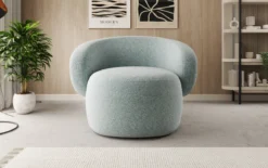 Designer Sofa-Sessel Kai in Strukturstoff - 360°-Drehfunktion