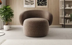 Designer Sofa-Sessel Kai in Strukturstoff - 360°-Drehfunktion