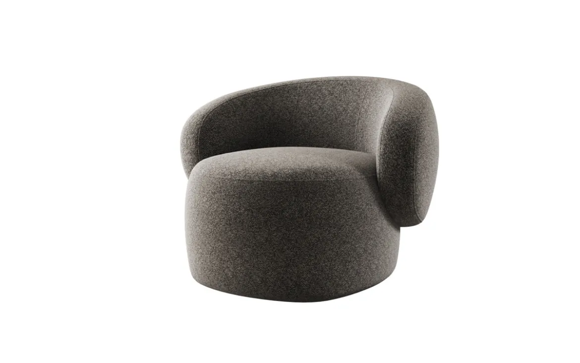 Designer Sofa-Sessel Kai in Strukturstoff - 360°-Drehfunktion