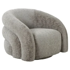 Designer Sofa-Sessel Korfu mit Drehfunktion in Sand Bouclé