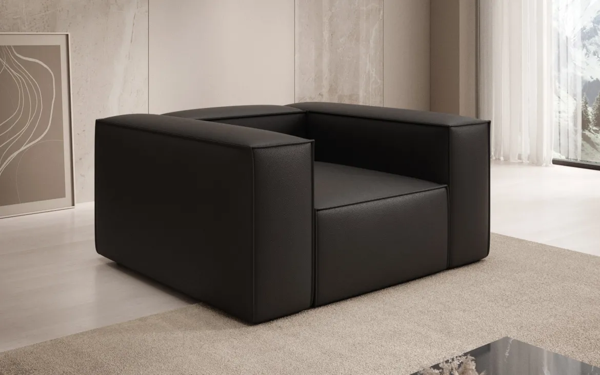 Designer Sofa-Sessel Lesley in Echtleder