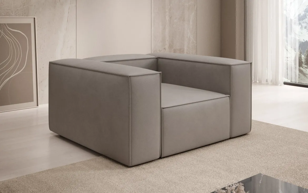 Designer Sofa-Sessel Lesley in Echtleder