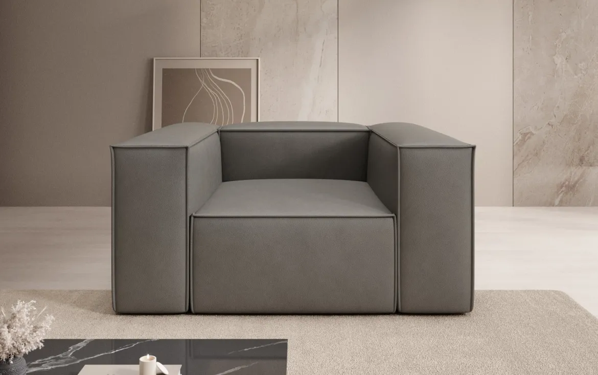 Designer Sofa-Sessel Lesley in Echtleder