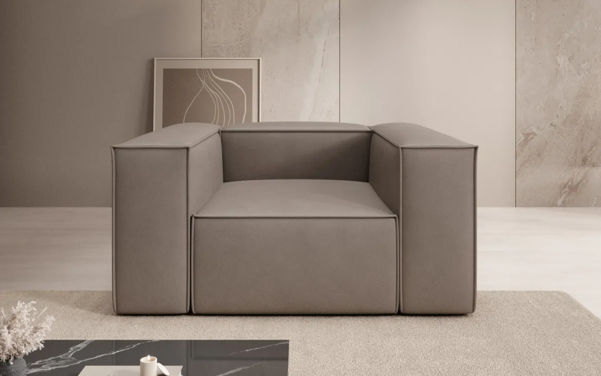 Designer Sofa-Sessel Lesley in Echtleder