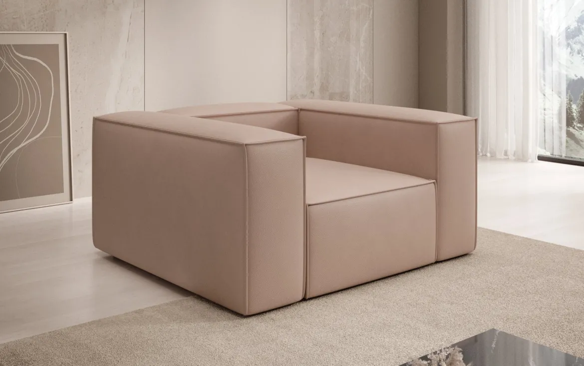 Designer Sofa-Sessel Lesley in Echtleder