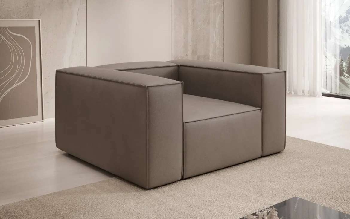 Designer Sofa-Sessel Lesley in Echtleder