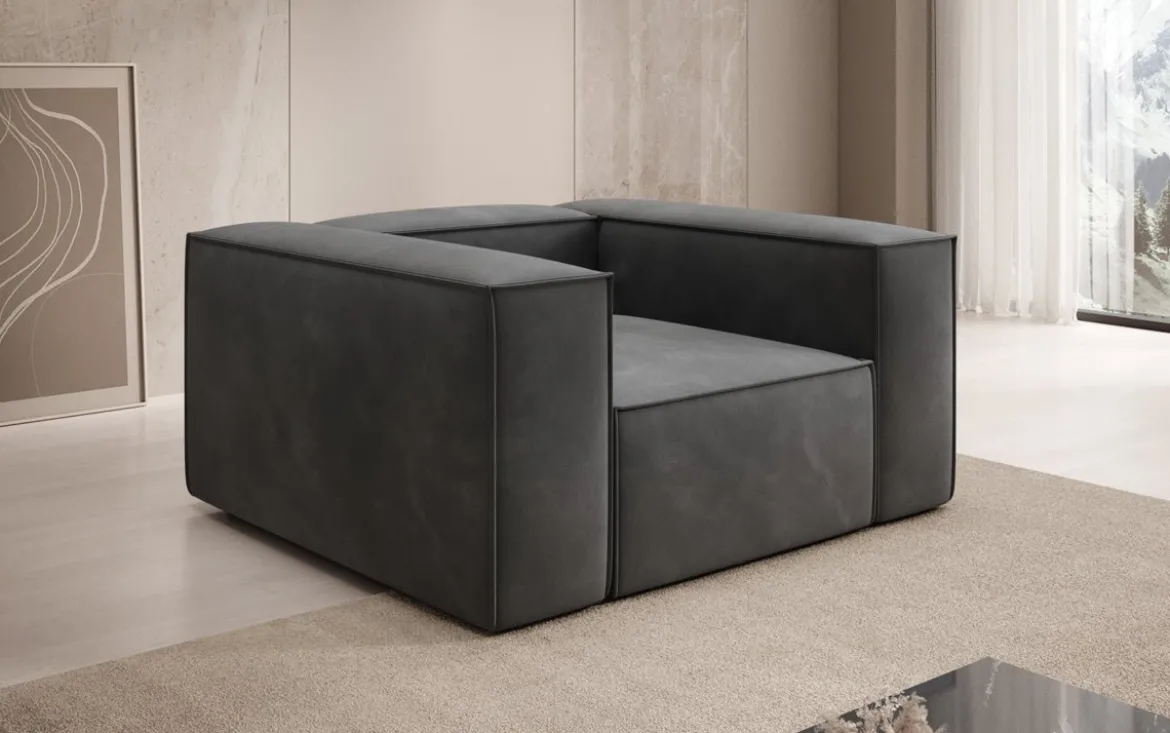 Designer Sofa-Sessel Lesley in Samt