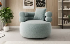 Designer Sofa-Sessel Lio in Strukturstoff - 360°-Drehfunktion