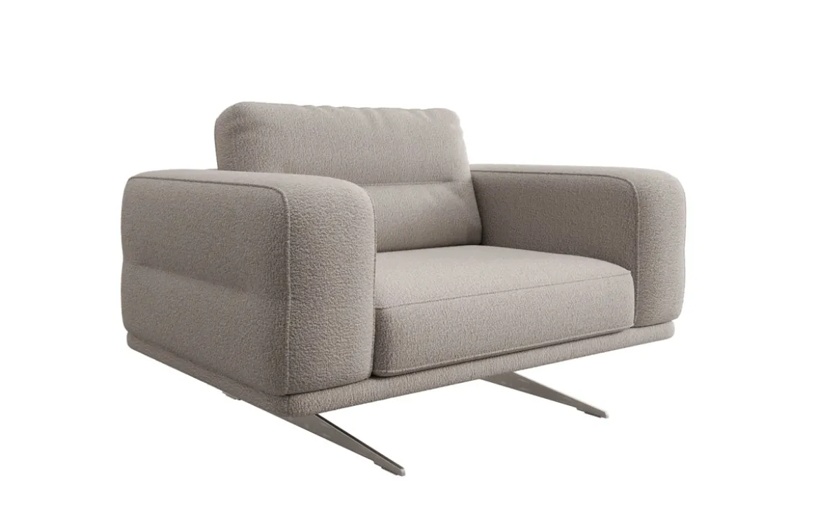 Designer Sofa-Sessel Torino mit Armlehnen in Bouclé